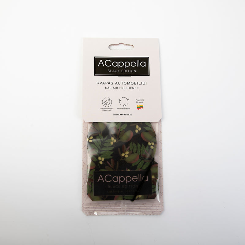 Kvapusis kartoninis pakabukas Acappella Black Edition „Cashmere Comforts"