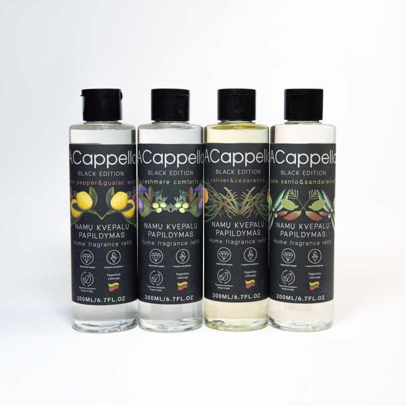 Black Edition mājas smaržu uzpilde, Pink Pepper & Guaiac Wood, 200 ml.