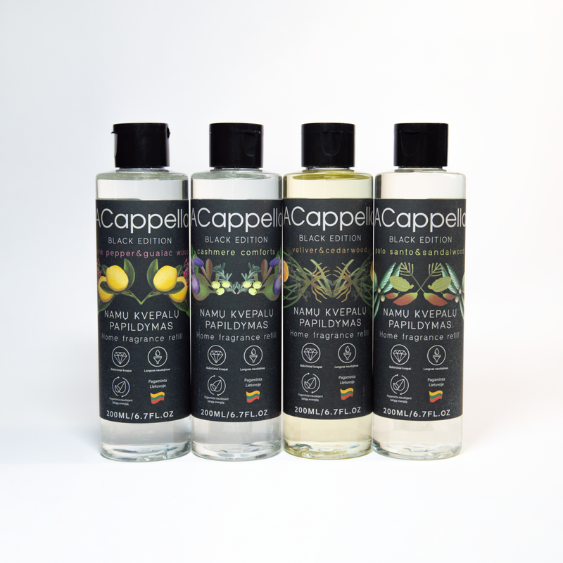 Black Edition namų kvepalų papildymas, Cashmere Comforts, 200 ml.