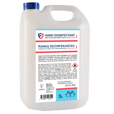 Rankų dezinfekantas pagal pso formulę nr. 1, 5 l