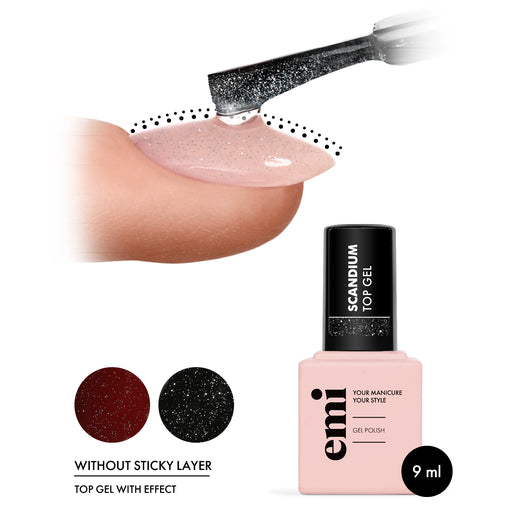 E.MiLac Scandium Top Gēls, 9 ml