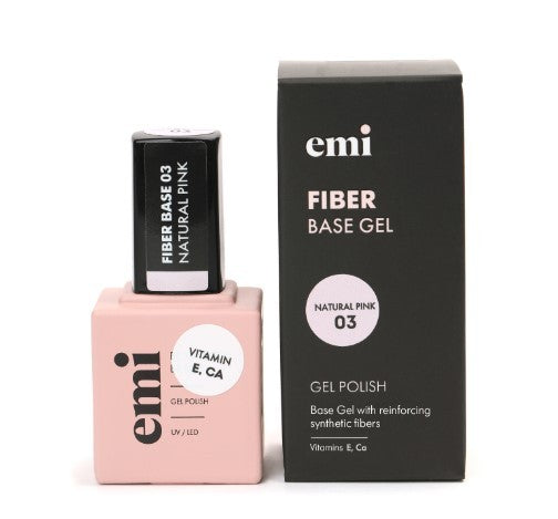 E.MiLac Fiber Base Gel Natural Pink nr.3, 15 ml