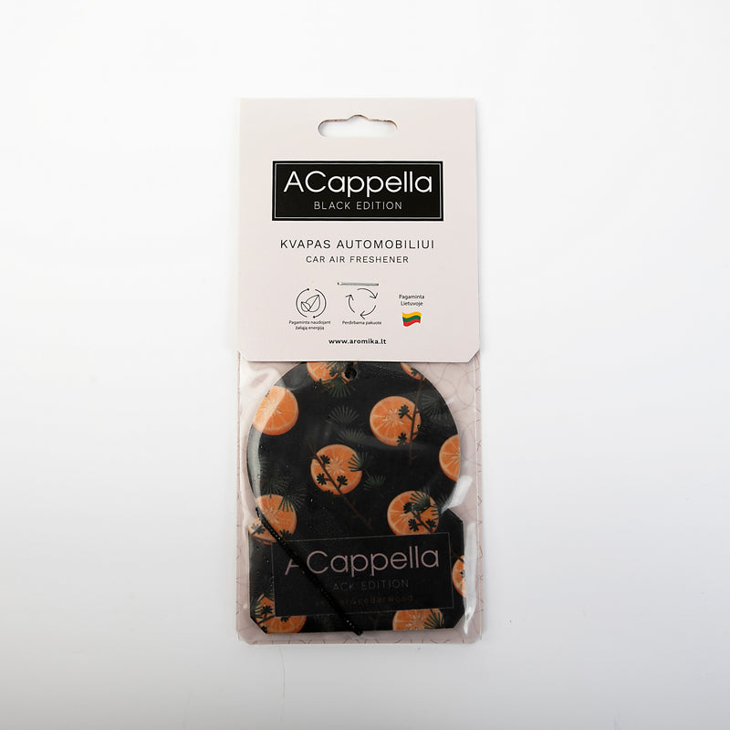 Ароматизированная картонная подвеска Acappella Black Edition Vetiver & Cedarwood