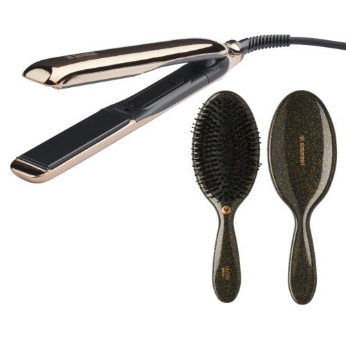 True Divinity Mk2  Limited Edition Gold Set Plaukų tiesintuvo ir Gloss Brush šepečio rinkinys