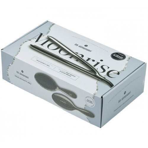 True Divinity Mk2  Limited Edition Silver Set Plaukų tiesintuvo ir Gloss Brush šepečio rinkinys