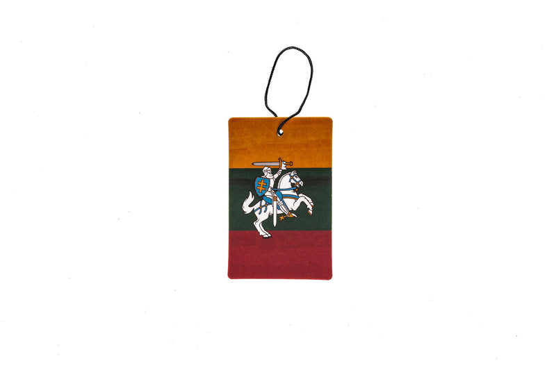 Scented cardboard pendant "Vytis white - tricolor"