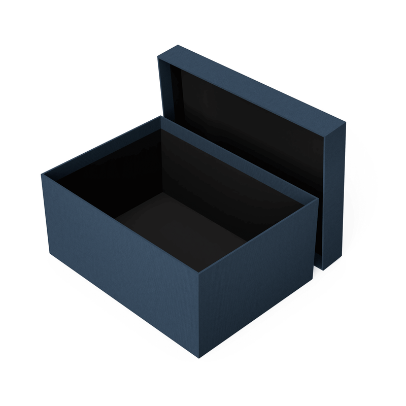 Mėlyna dėžutė su dangteliu XL dydis