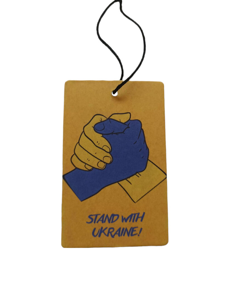Scented cardboard pendant "Hands shake with Ukraine"