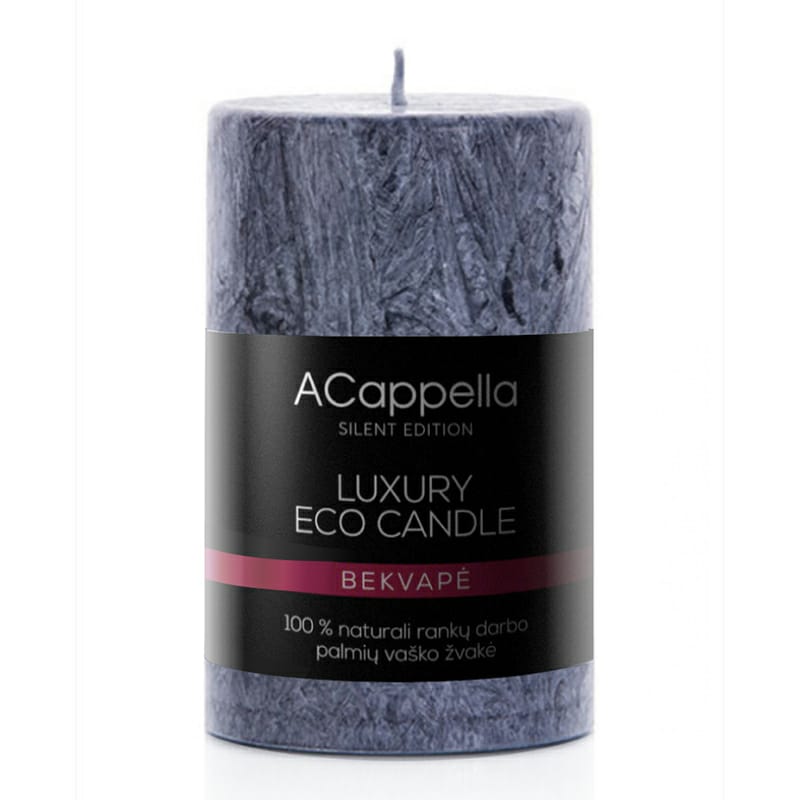 ACappella rankų darbo 100% palmių vaško žvakė Pilka